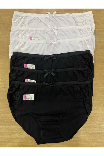 Tutku Elit Women's Side Lace High Waist Bato Slip / 6 Pieces