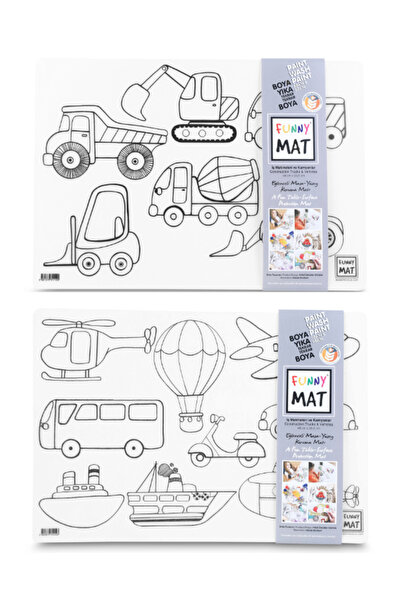 Akademi Çocuk - Funny Mat - İş Makineleri & Taşıtlar, 33,5x48cm