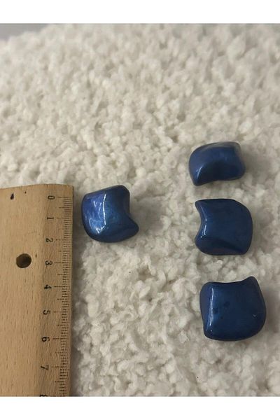 ODDA TASARIM ATÖLYESİ Design Pearlescent Blue Plaster 4-Piece Button Set