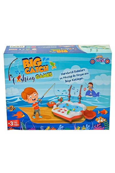 Sole Müzikli, Havuzlu Balık Yakalama Oyunu, 8 Balık ve 2 Oltalı - Big Catch Fishing Game,SOMON