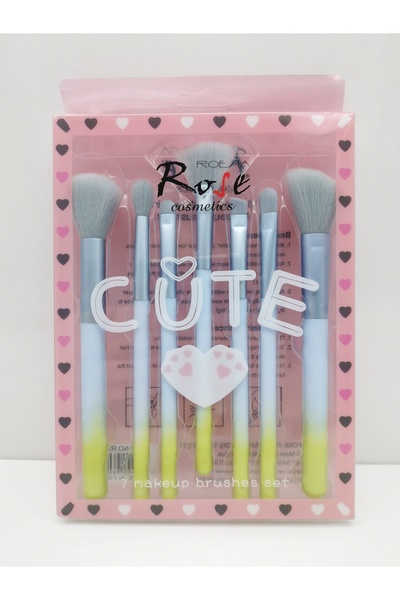 Roesıa Rose Cosmetics Rose Cute 7'li Kutulu Makyaj Fırça Seti