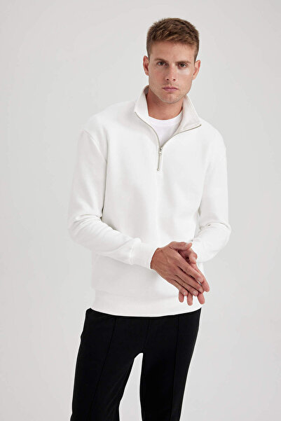 DeFacto Men's Sweatshirt Off-White X7405Az/Wt32