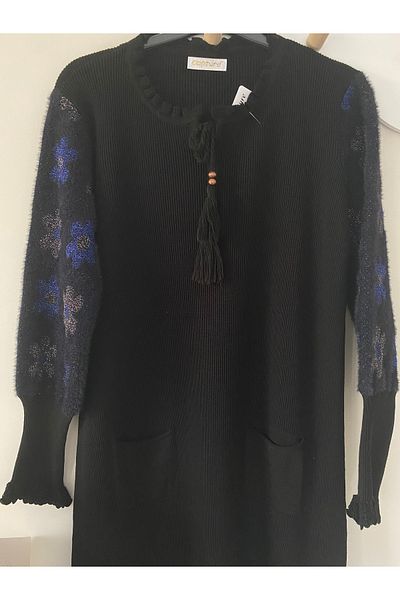 sinankardeşler Pulover tunică cu mâneci cu model floral brodat pentru femei