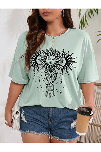 MOONBULL Γυναικείο μπλουζάκι Butterfly Sunshine Printed Oversize