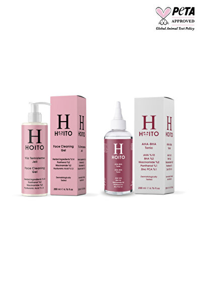 Hoito Yüz Temizleme Jeli 200ml & Aha Bha Tonik 200ml 2'li Set