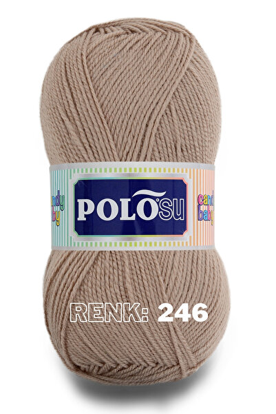 Polosu Candy Baby - Bebek El Örgü Ipliği 246 - Bej Toprak
