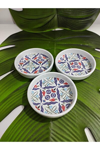 Hibana 3'lü Melamin Çerezlik Kırılmaz Serisi-çini Desen (cap:10cm-yuk:2 Cm).Hia