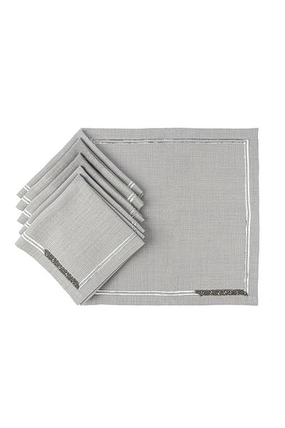 Mikasa Moor Χαρτοπετσέτα Karmen Grey 6 τεμαχίων 40εκ