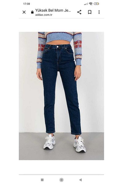 Livik Lycra Colorfast Extra Confortabil Albastru Inchis Talie Inalta Mom
