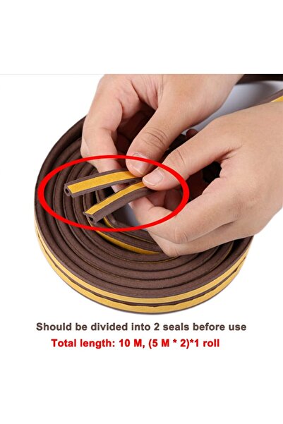 Dekals Kapı ve Pencere Bandı İzolasyon Fitili Kauçuk 20 X 2 =40 mt (2li Fitil)