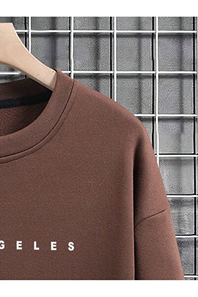 MOONBULL Мъжки извънгабаритен суитшърт Los Angeles с десен ръкав и лява талия