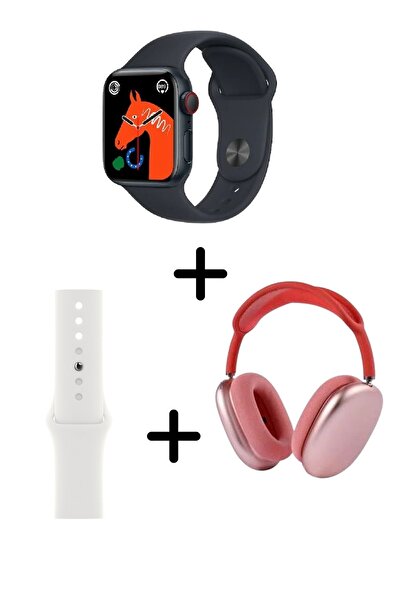 Han-S Bilişim Watch 8 Akıllı Saat ve P9 Pro Kulaküstü Kulaklık İkili Paket Ko...