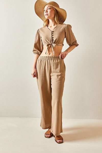 XHAN Mink Front Tied Fakir Arm Textured Set 4KXK8-47939-29