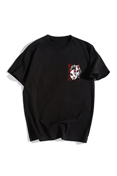 Le Savu Αφίσα Demon Slayer με τύπωμα Μαύρο Χρώμα Unisex oversized T-shirt Le ...