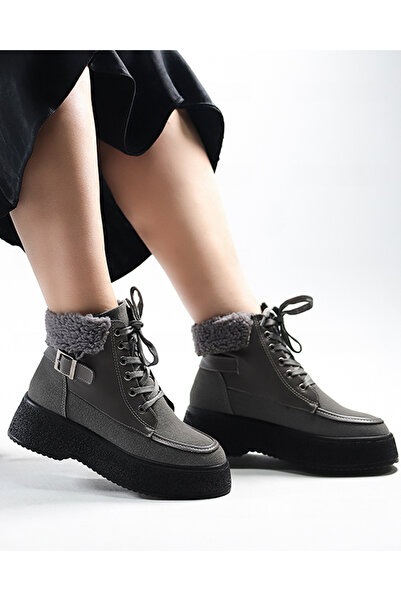 CLEOPATRA SHOES kadın bot içi ve dışı kürk detaylı