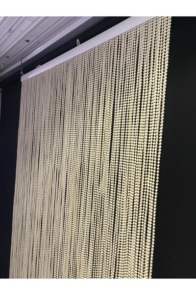 özdeğer home 90x210cream Reset Door Bead Curtain Wooden Door Curtain Flapper Curtain Door Ornament Bead Curtain