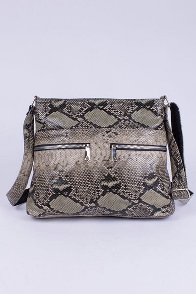 fubileather Geantă de umăr pentru femei din piele de șarpe autentică