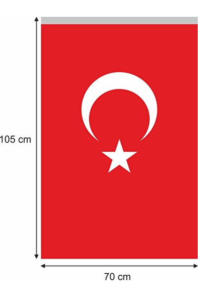 Bayrak 70x105 GÖNDER/BALKON TÜRK BAYRAĞI ALPAKA