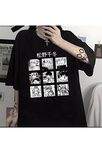 Le Savu Μπλουζάκι Unisex με κολάζ Tokyo Revengers με τύπωμα σε μαύρο χρώμα Le Savu