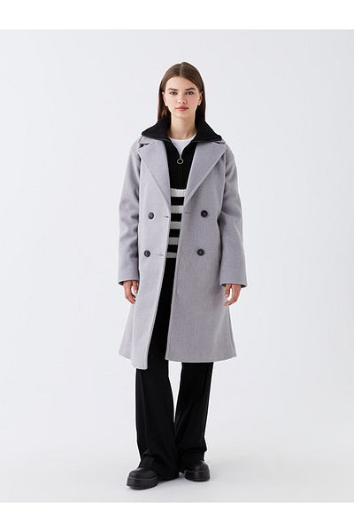 LC Waikiki Plain Stamped Women's Coat - Jacket Collar