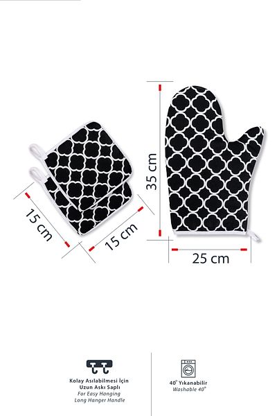 Morlay 6 Piece Oven Gloves and Pot Holder Kitchen Set & 220 Degree Heat Resistant