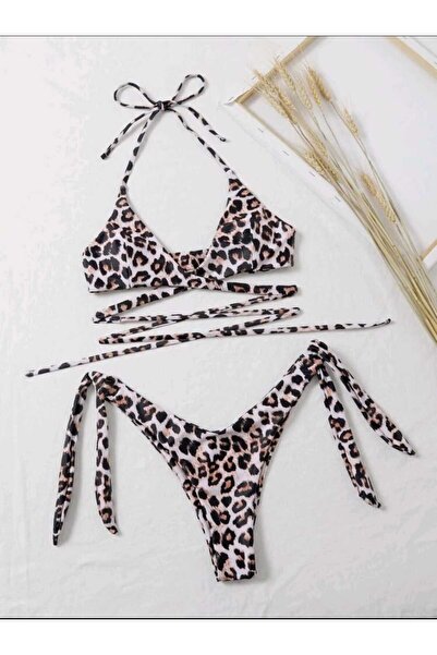 nuriçgiyim Freesia leopard bikini set