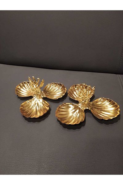 Han metal GOLD COATED 3-PIECE CLAMSHELL 2 PIECES