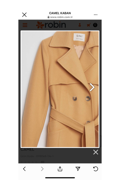 Hayriye Boutique Robin marka karışık camel renk kısa kaban