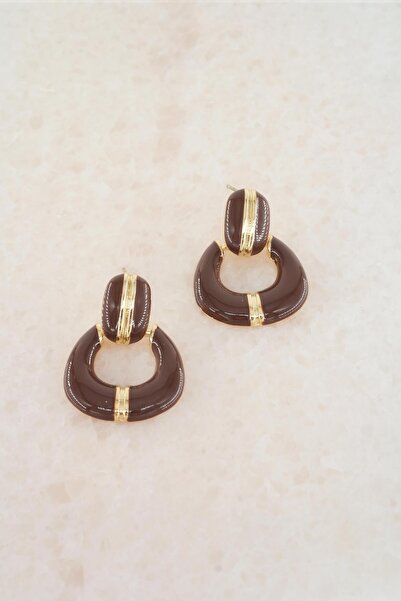 By Zeyna Aksesuar Women's Vip Series Dangle Enamel Earring Set