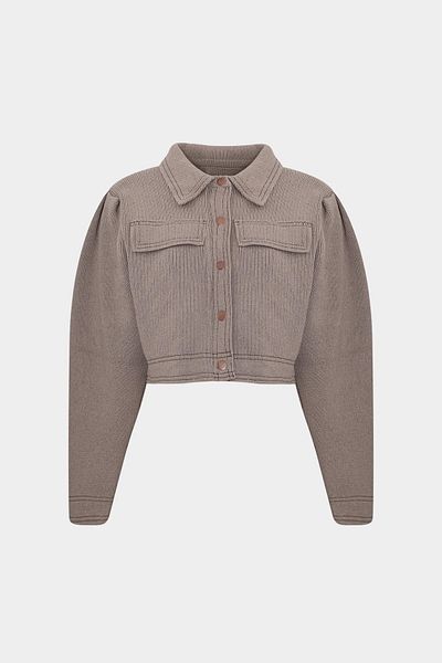Açelya Okcu Γυναικεία πλεκτή ζακέτα Premium Snap Close Steel Knit