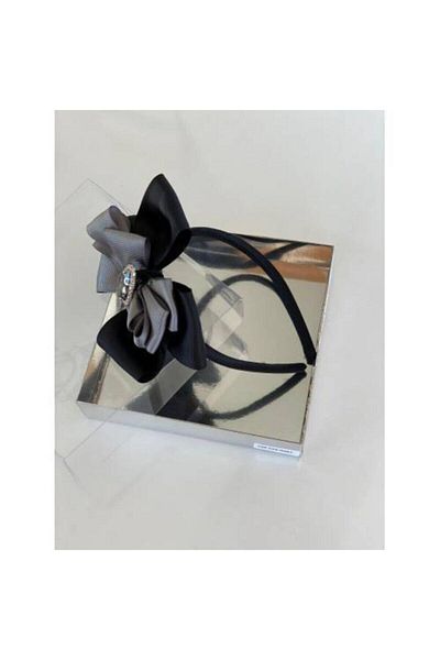 QUEEN AKSESUAR Gray - Black Crystal Stone Mother Girl Baby Gift Crown