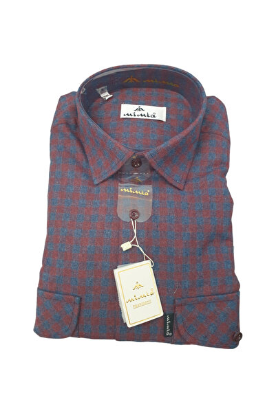 Mimka KIŞLIK EKOSE DESENLİ BABA GÖMLEĞİ ÇİFT CEPLİ