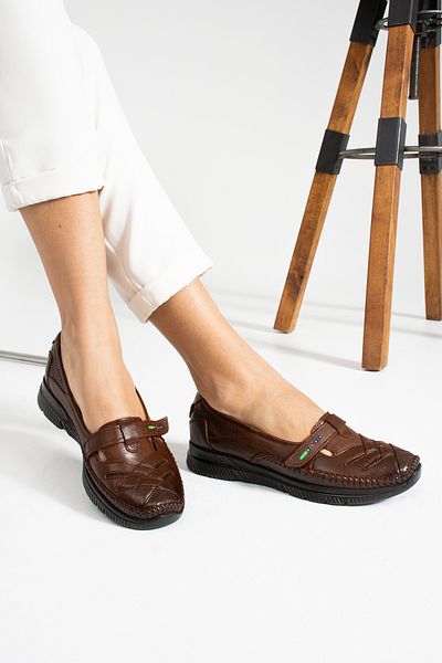 Forelli REAL LEATHER ORTHOPEDIC SOLE WOMEN'S DAILY SHOES COMFORTABLE SOLE WALKING SHOES MOTHER'S SHOES