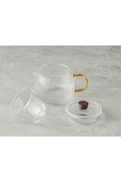 English Home Zoey Borosilcate Glass Strainer Teapot Transparent