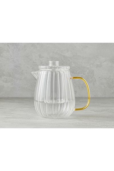 English Home Marja Borosilcate Glass Strainer Teapot Transparent