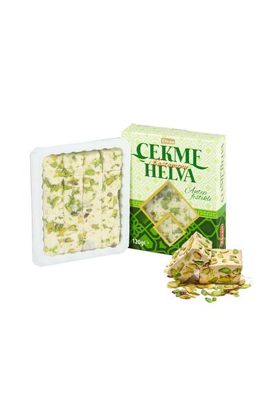 Elvan Pulled Halva with Pistachio 120 Gr. (1 Pack)