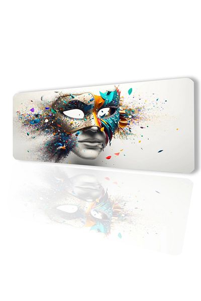 SonicTouch 32x70 см сива безшевна подложка за клавиатура за игри Carnival Mask