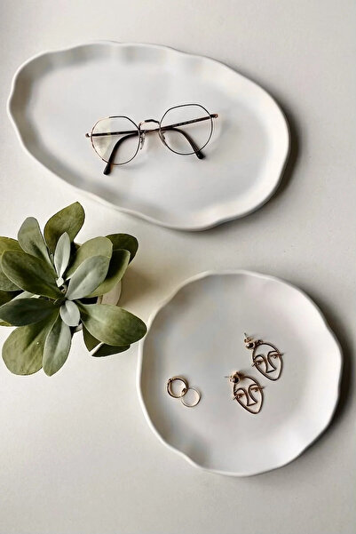 SOOA Yuvarlak Ve Oval Kıvrımlı Dekoratif Tabak 2’li Set