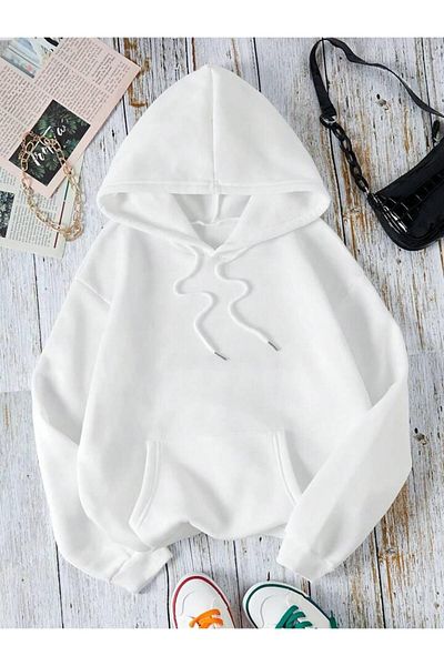 AEMİ Hanorac unisex cu glugă din bumbac de iarnă, imprimat pe spate, Santa Barbara