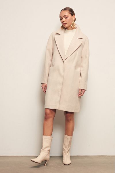 Sateen Pocketed Short Coat - ECRU