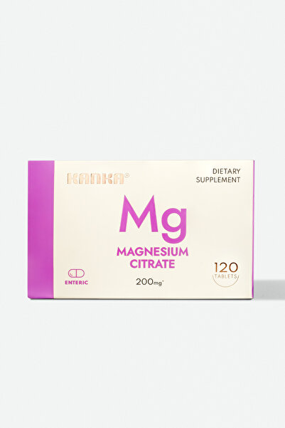 Kanka Magnesium Citrate - Magnezyum Sitrat 120 Enterik Tablet (4 AYLIK KULLANIM)