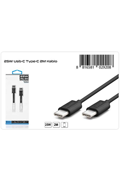 peltech Uzun 2 Metre 25w Hızlı Type C Uyumlu Şarj Kablosu Çift Taraflı Type-c...