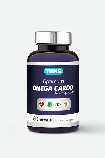 Tums Omega Cardo - 1.880 Mg Fish Oil and 1.250 Mg Omega-3, 60 Soft Capsules