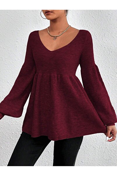 ATEMODAA Плетена пуловер с камбанки