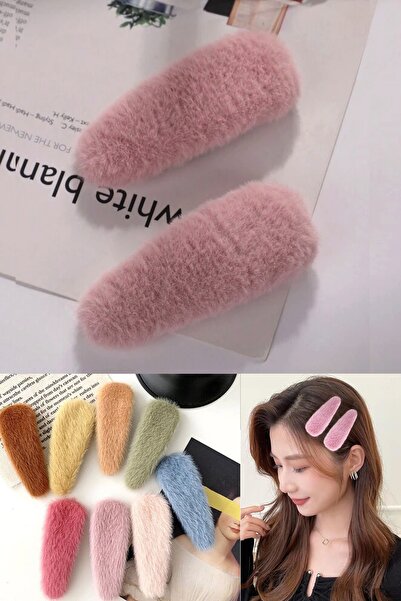 C&E Design Kadın 2'li Peluş Çıtçıt Toka