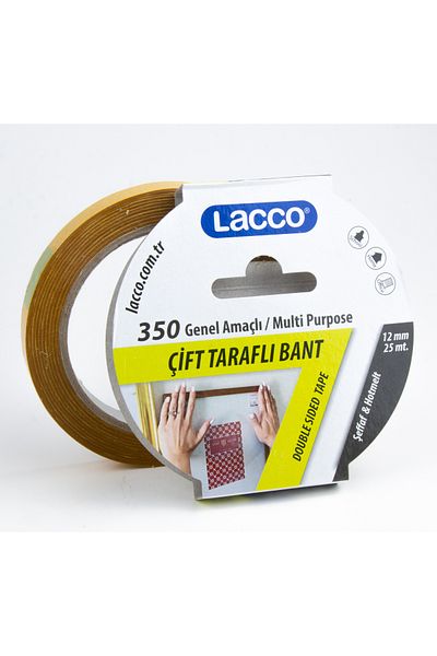 AiryFooT Lacco Double Sided Tape, 12 Mm-25 Meters, Thin - Transparent, Leather Hobby General Use