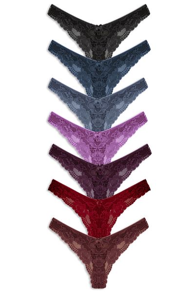 HNX Skinny Front and Back Tulle Lace Detailed Thong Women's Panties -  Trendyol