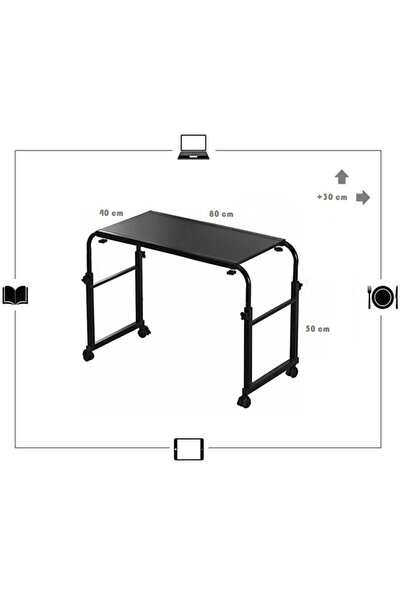 servetavcı Yükseklik Ve Genişlik Ayarlı Tek Kişilik Yatak Çalışma Masası - Atlantik Çam (TEKERLİ)