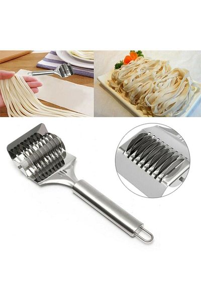 LeesHome Stainless Steel Noodle Machine - Pasta and Lattice Cutter, Dough Slicer Roller