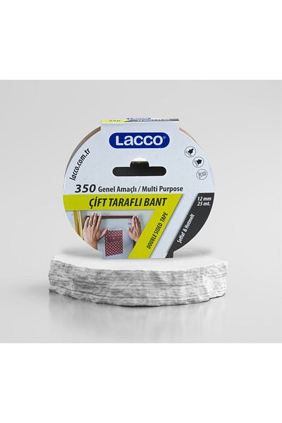 AiryFooT Lacco Double Sided Tape, 12 Mm-25 Meters, Thin - Transparent, Leather Hobby General Use